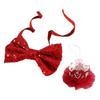 2Pcs/Set Creative Pet Sequin Bow Tie Adjustable Pet Crown Collar Pet Headpiece  Pet birthday Costume