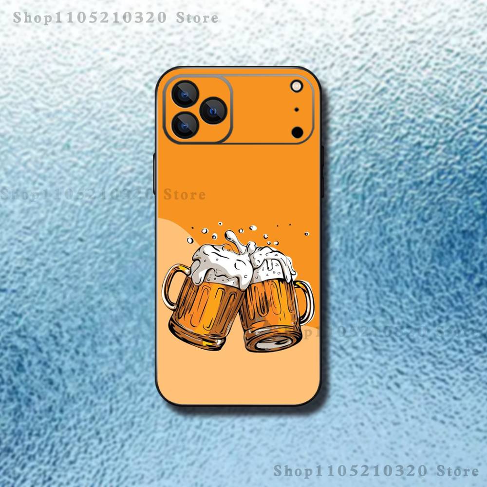Beer Art Pattern Phone Case For iPhone 17,16,15,14,13,12,Pro,Max,Plus,E,SE4,Air,Mini Black Soft Box