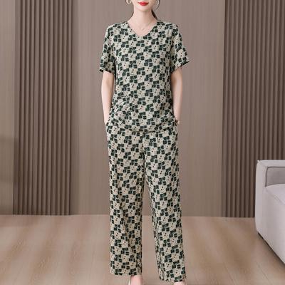 Sommer Damen Zweiteiler Set Übergröße Elegant Hosen Sets Lässige Damenbekleidung