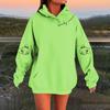 Women's Solid Color Long Sleeve Casual Halloween Print Pullover Hooded Sweatshirt