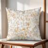 Gold Leaf Flower Cushion Cover Natural Linen Organic Fabric DoubleSided Printing Couch Pillow Covers Home Decor