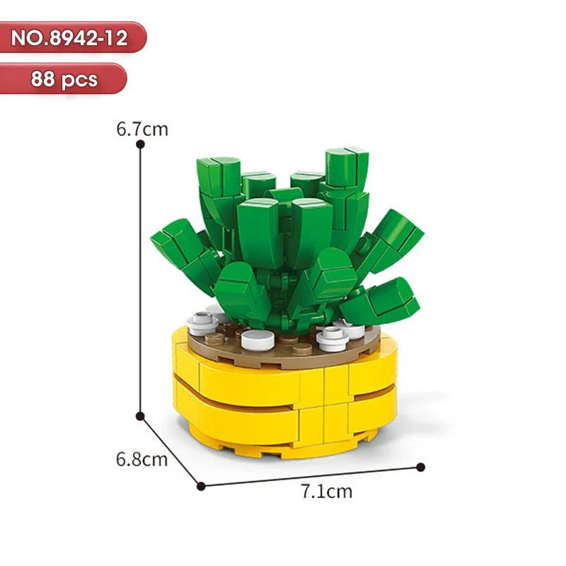 New Flowers Succulents Building Blocks Everlasting Bonsai Tree Gardens Romantic Girls Bricks Potted Plants Hot Model Kids Toys