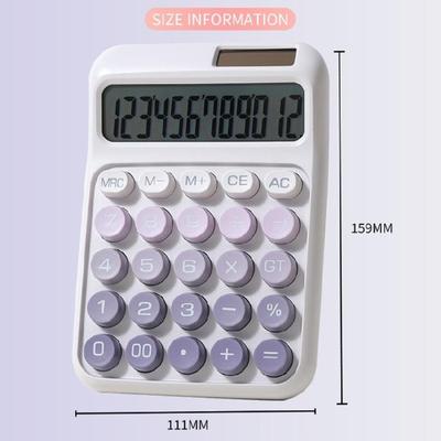 Modern 12Digit Display Calculator Portable Solar Battery Powered Mathematical Tool Scheme Office School Math Device