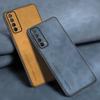 Luxury PU Leather Case For Huawei Y7A P Smart 2021 Back Cover Business Matte Silicone Shockproof Full Protection Phone Case