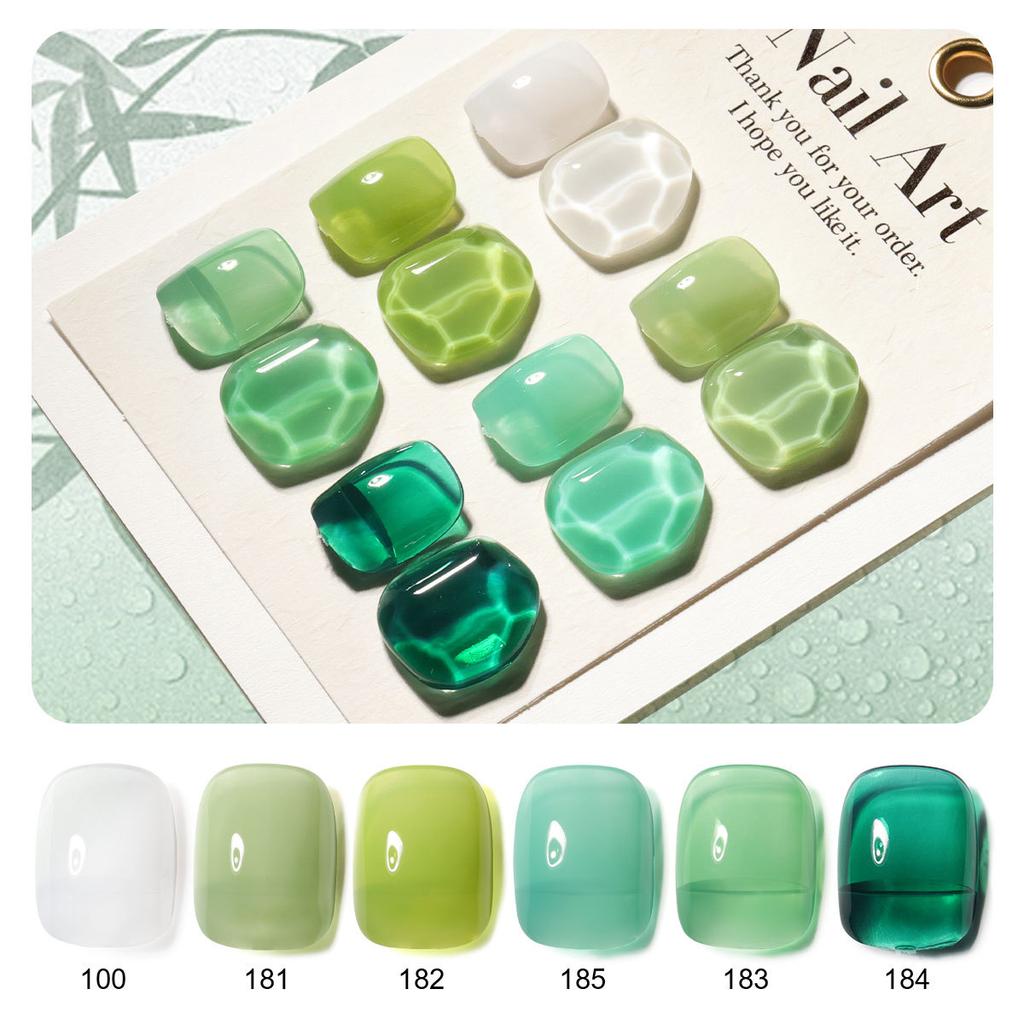 LIMEGIRL 6 Colors Gel Polish Set Shimmer Purple Mint Nude Nail Art Kit Low Odor Quick Dry Long Lasting
