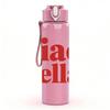1PC Ciao Bella Letter Text 750ml Color Plastic Sports Water Bottle Leakproof Flip Straw Lid Suitable for Sports Office Home Use