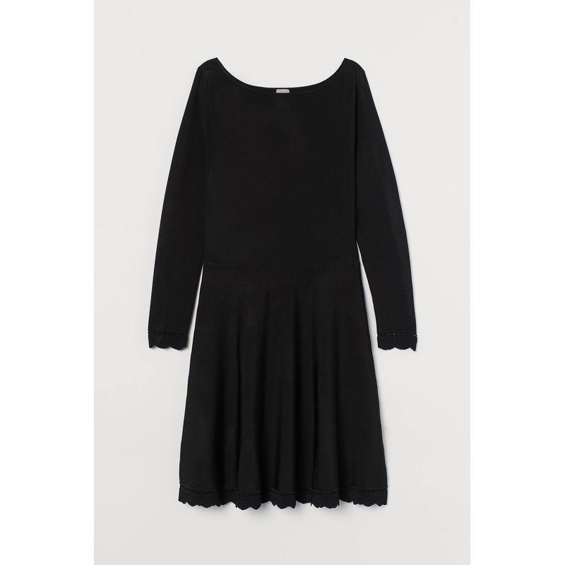 

Sunshine Home Spring New Foreign Trade European and American H Home Women clothes off-Neck Long sleeve Sweater Dress A- Line Skirt Umbrella Skirt Black XS: Bust size 72-82