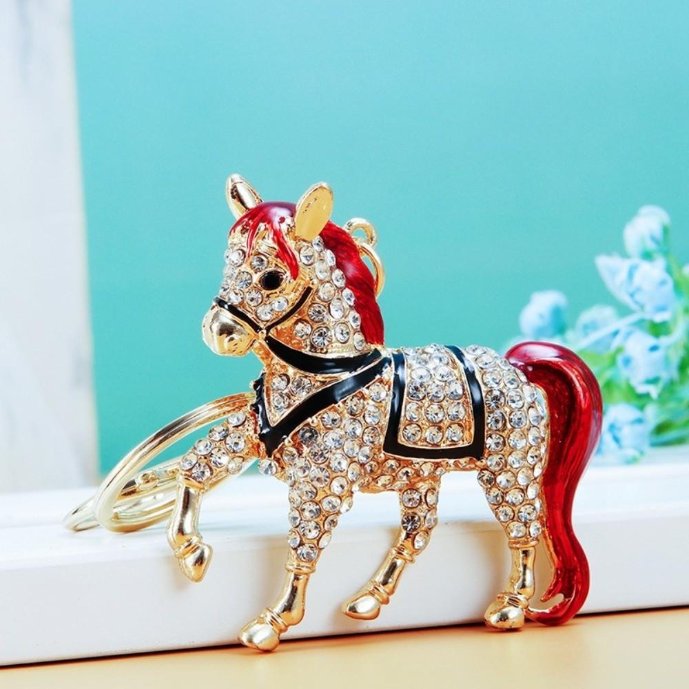 Metal Horse Keychain Sparkling Key Ring New Pony Pendant  Gifts