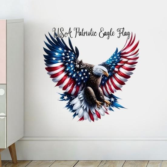 Bald Eagle Wall Sticker Reusable Electrostatic Wall Decals Waterproof Moisture-Proof Wall Sticker for Home Living Room Bedroom Decor