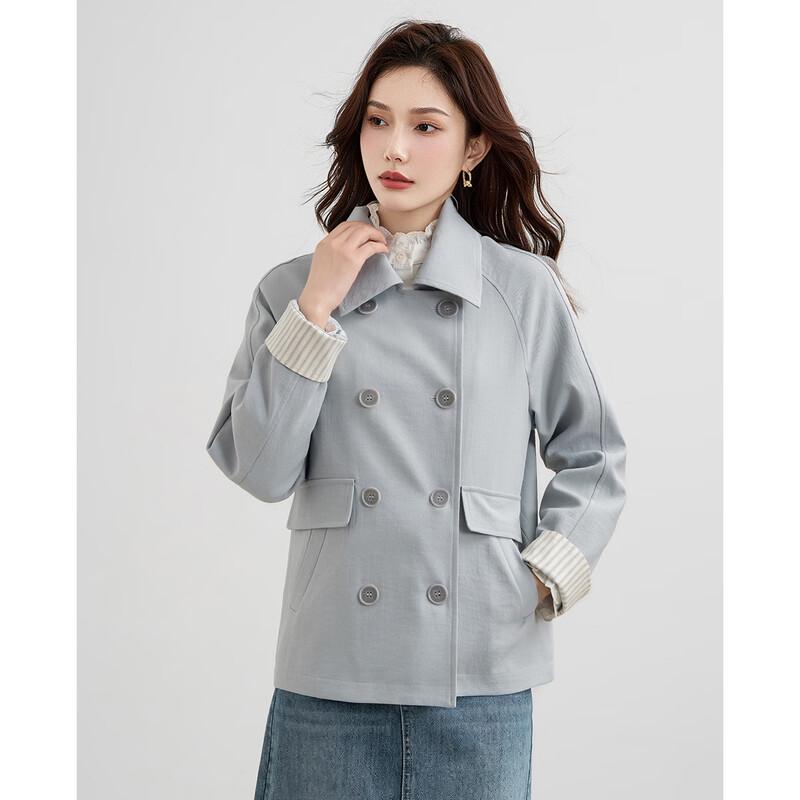 TERRE BLEUE Women's Short Trench Coat