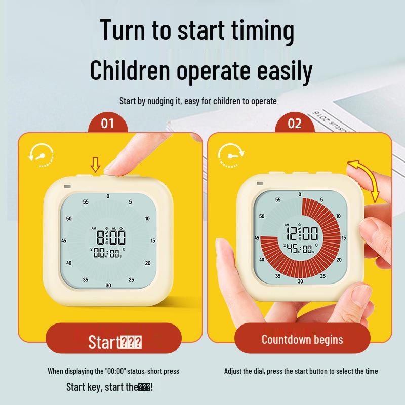 Visual Timer & Alarm Clock: Self-Discipline Punch Card for Students, Kitchen & Fitness Timer