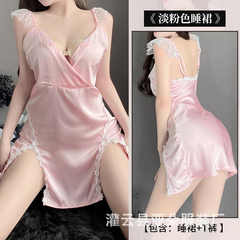 

Сексуальная кружевная перспектива соблазнительная пижама на бретельках через шею однотонная пижама с подвязками женский комплект домашней одежды XL