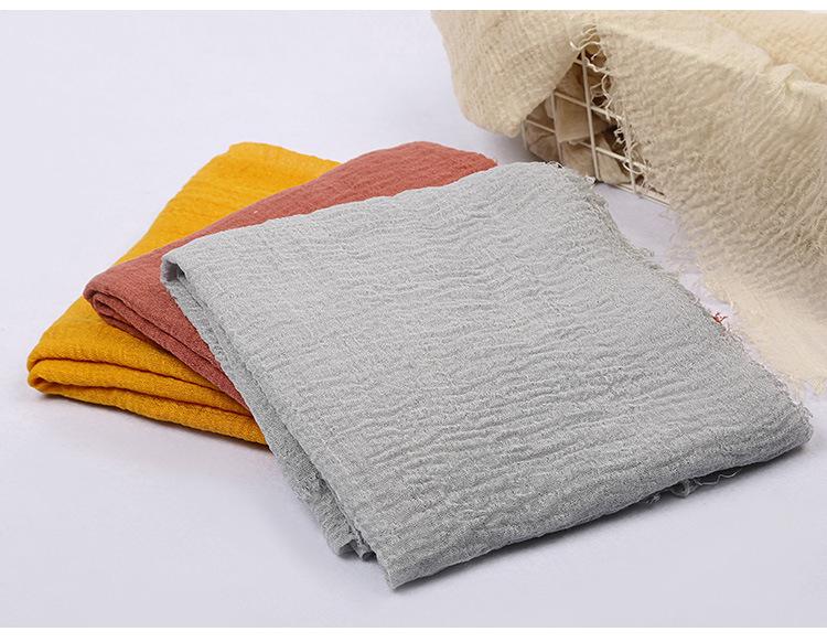 180*90cm Women Muslim Crinkle Hijab Scarf Femme Musulman Cotton Linen Solid Headscarf Islamic Hijab Shawls and Wraps