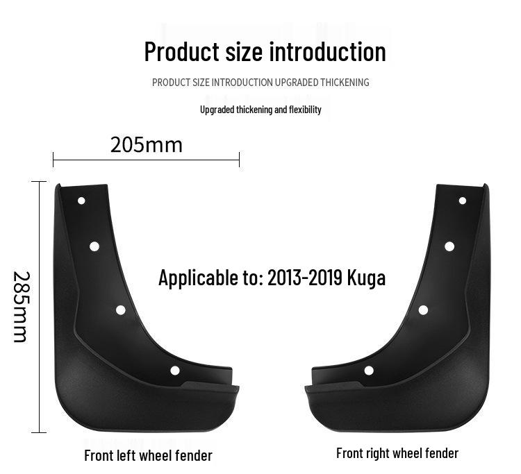 Car Tire Mud Flaps Leather for Ford Kuga/Escape 2013-2019
