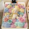 1Pc Butter Bear Print Flannel Blanket, High Quality Comfortable for All Seasons, Home Decor, Warmth and Comfort, Perfect for Christmas Gifts