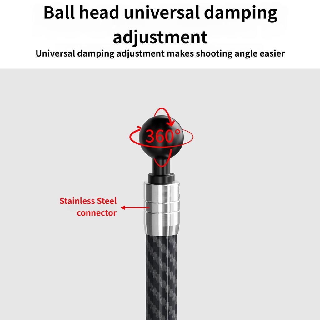 Perche à Selfie Bras d'Extension Avec Têtes à Billes en Aluminium de 17mm 25mm Pour Caméra d'Action et Support pour Appareil Mobile