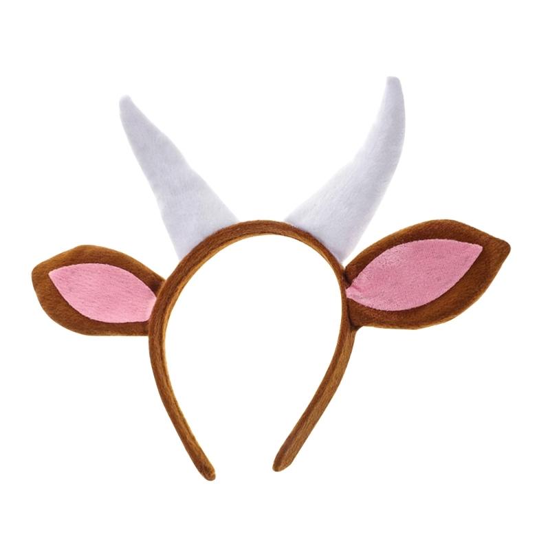 Furry Horn Headband Horn Animal Lamb Ears Cartoon Hairband for Stage Kids Costume Hair Accessories 1