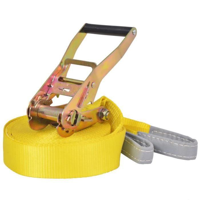 VidaXL Corde lâche pour slackline 15 m x 50 mm 150 kg Jaune
