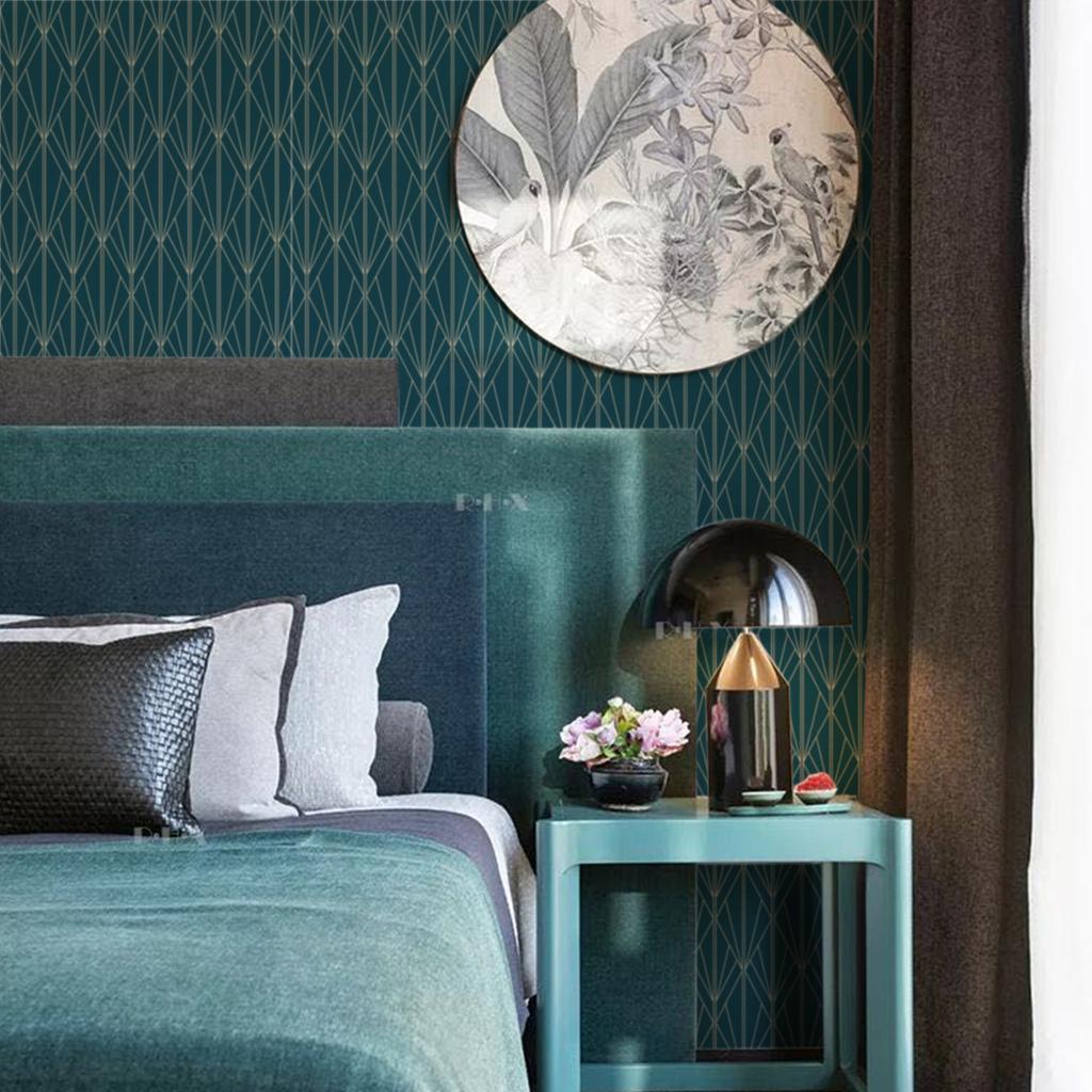 Geometric Wallpaper Green Trellis Pattern Contact Paper Self Adhesive Wallpaper DIY Removable Cabinets Drawer Liner Decor