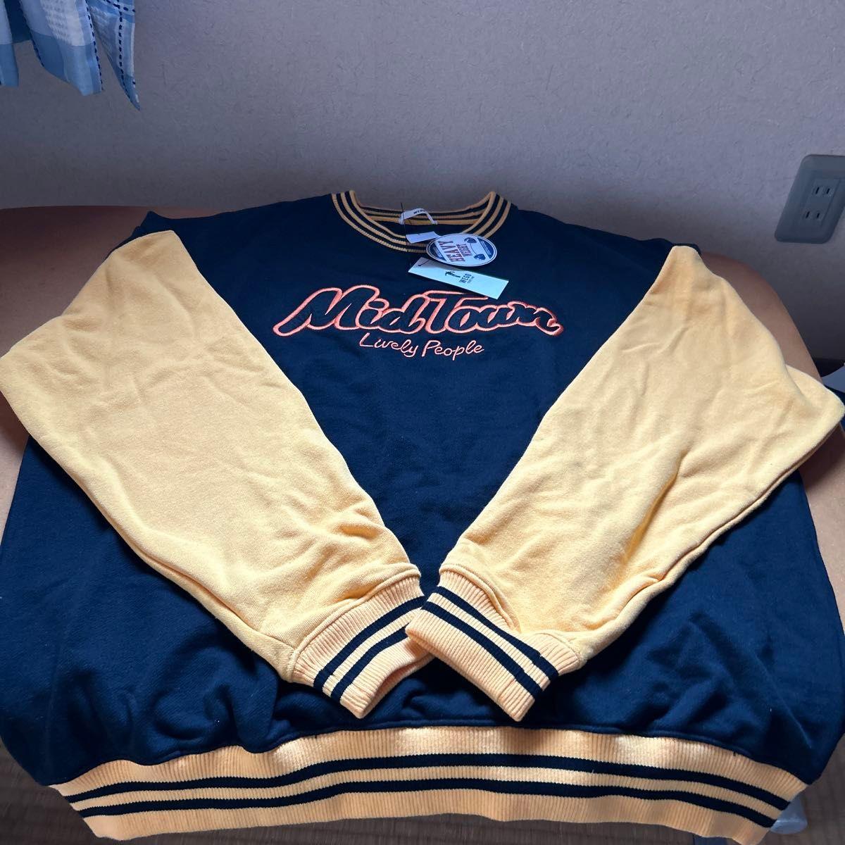 Sweatshirt WEGO/Heavy Weight Bicolor Sleeve Logo Pullover