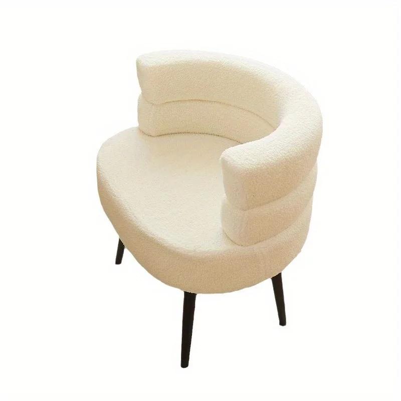 Comfortable Backrest Dressing Chair, Modern Sofa Chair for Living Room, Bedroom, Dressing Table and Dormitory, Pink