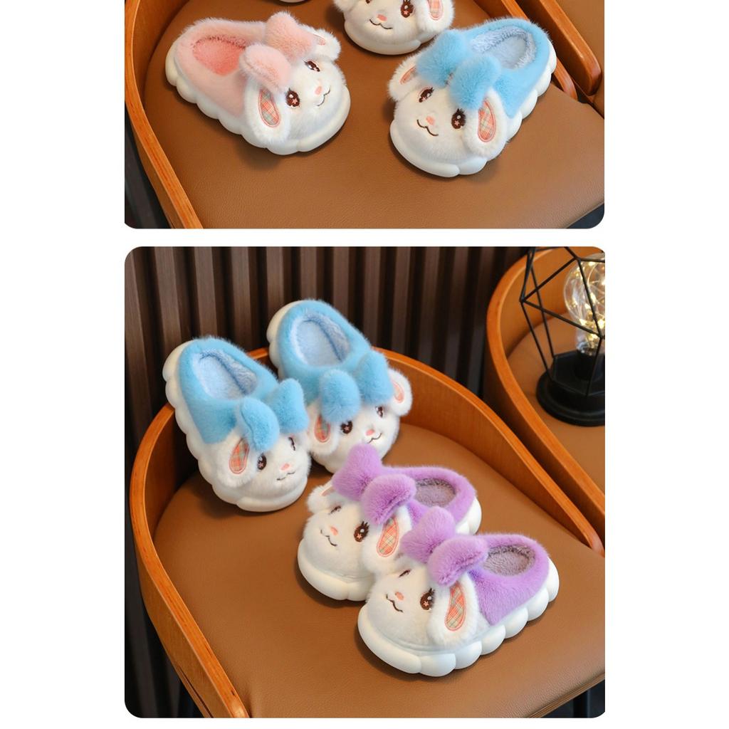 Children's Slippers for Women, Winter Women, Boys, Rabbits, Cute Soft Soled Warm Home, Anti Slip Baby Fur Shoes