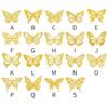 12PCS hollow butterfly 3D three-dimensional simulation butterfly bedroom living room festival party decoration imitation metal texture accessories