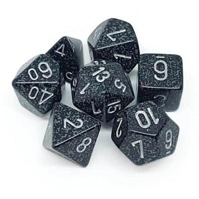 D7 Die Set Dice Speckled Poly (7 Dice) (Ninja)