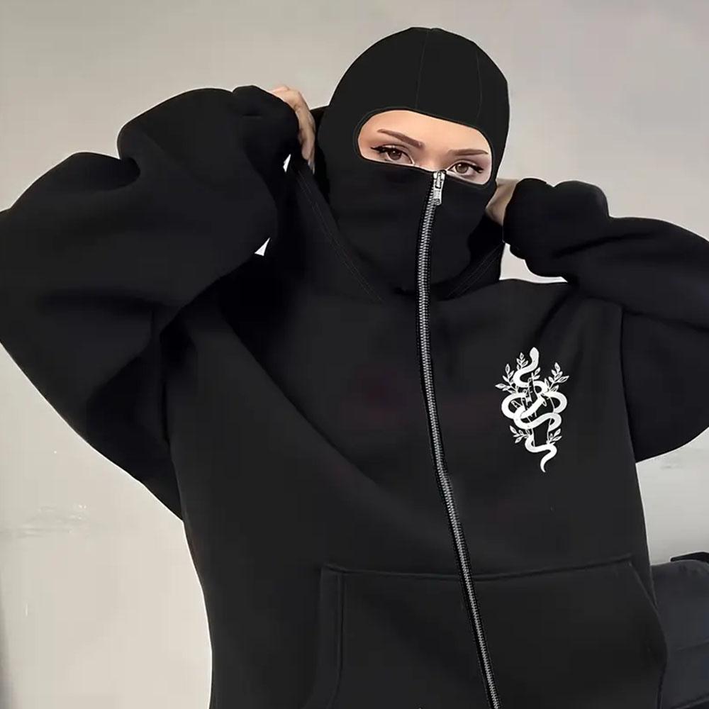 Men's Zipper Hooded Jacket, Zipper Closure Design Suitable for Daily Y2K Gothic Casual Jacket, Fashionable Zipper Hooded Sports High-quality Jacket