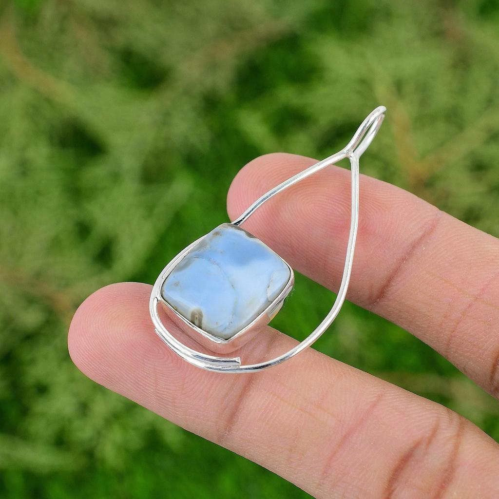 Daughters Day Deal Owyhee Blue Opal Stone 925 Silver Ethnic Wife Pendant Jewelry