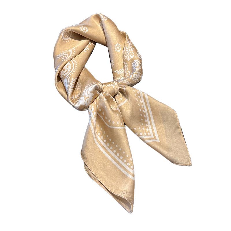 Windschal Quadratischer Schal Simulationsseide 70Cm Retro Kaschmir-Druck Literarisches Stirnband Anzug Mit Dekorativem Schal
