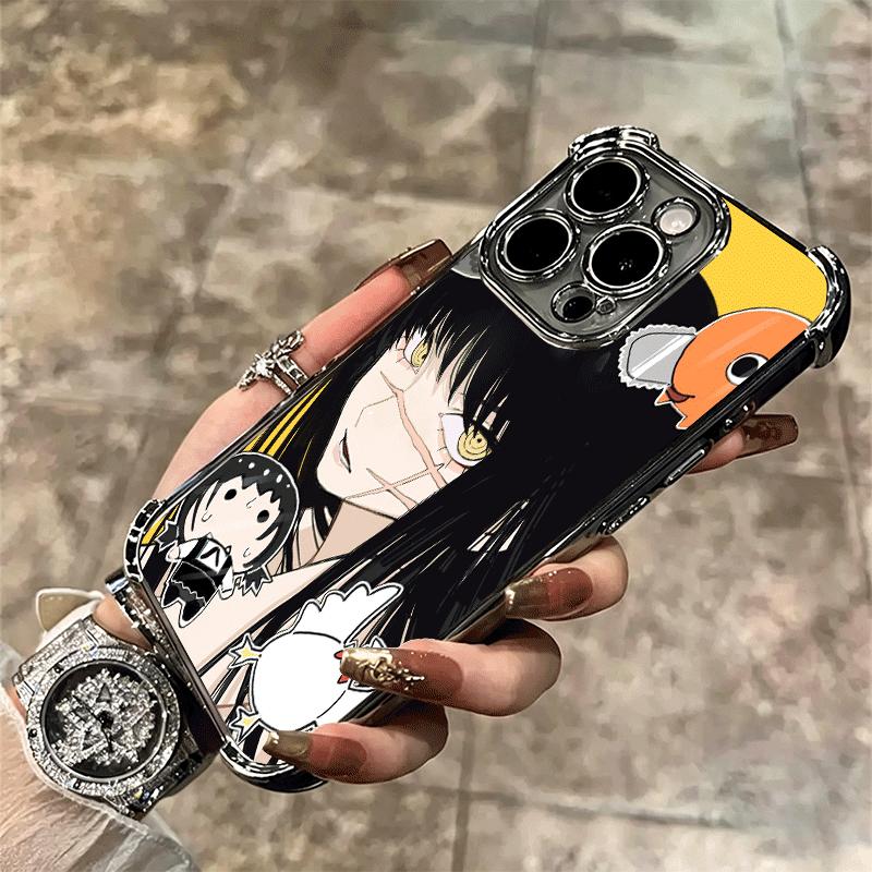 Anime Character Yoru War CSM Soft Phone Case For iPhone 15 16 17 Air 14 Pro Max 16E Plus 13 12 Mini Plating Anti-Fall Fundas
