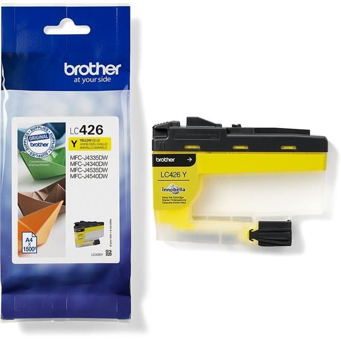 Cartouche D'encre LC426Y - BROTHER - Jaune Capacité Standard De 1500 Pages - Pour MFC-J4340DW, MFC-J4540DW Et MFC-J4540DWXL