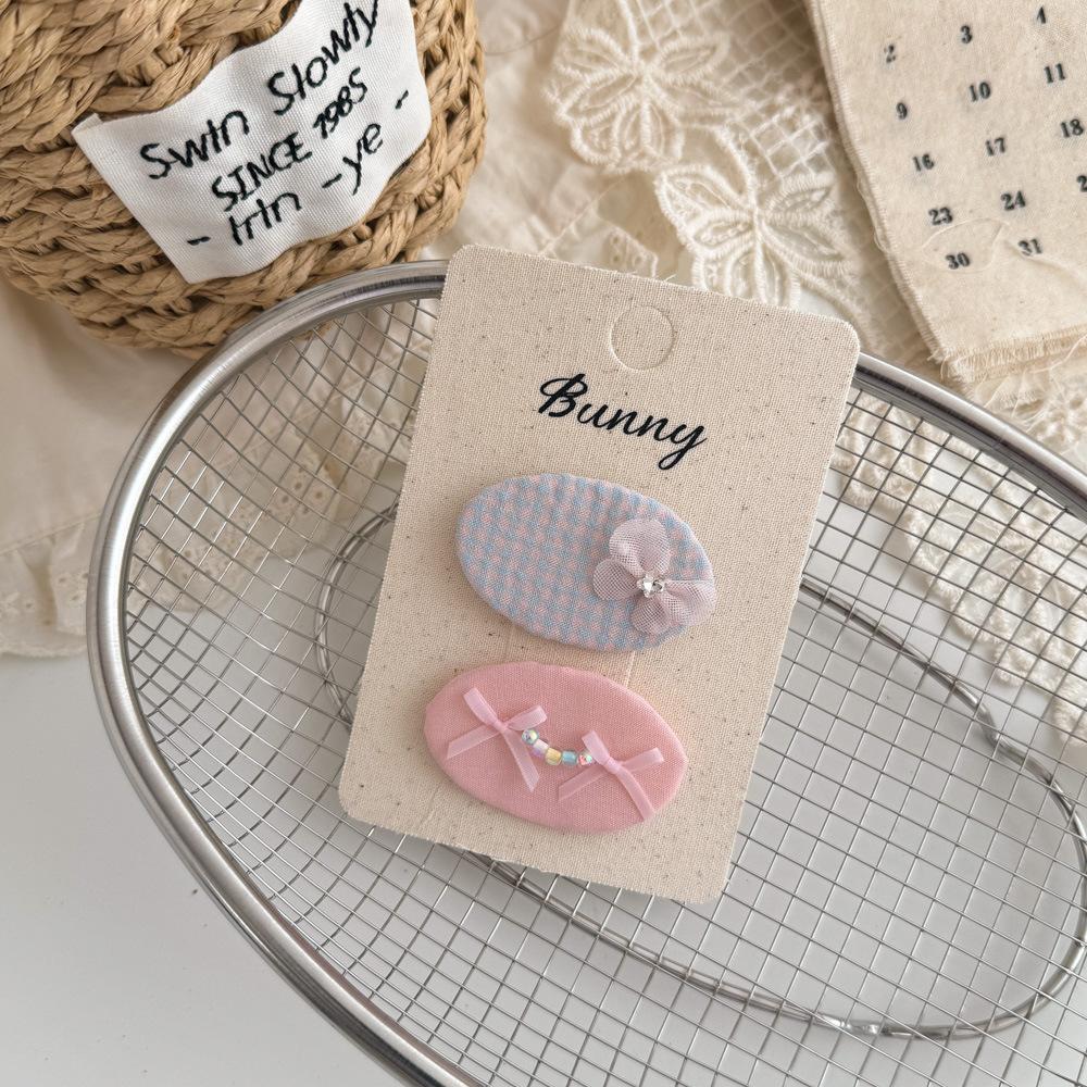 Cartoon Cute Rabbit Hair Clips Fabric Lace Children's BB Clips Hairpins for Baby Girls Kids Hair Accessories Headwear Hairgrips