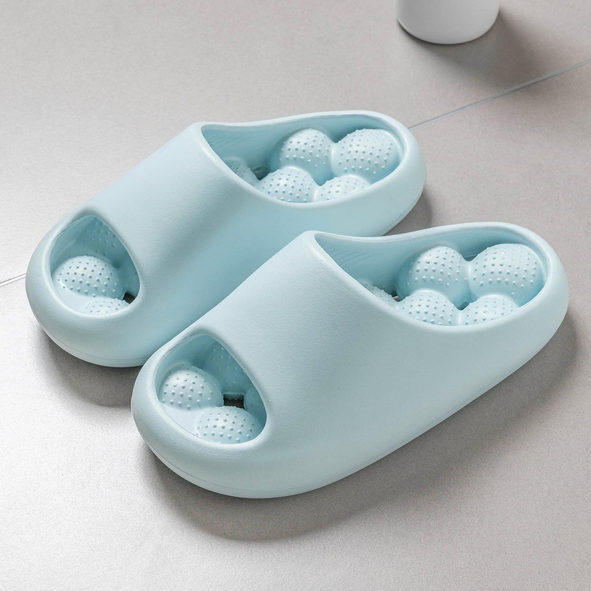 

Летние женские массажные тапочки EVA толстая подошва домашние шлепанцы модные удобные нескользящие тапочки дышащие быстросохнущие мужские тапочки для ванной 39-40 синий