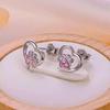 Spot Love Cat Paw Small Stud Earrings Creative Dog Footprint Zircon Earrings Girls Jewelry