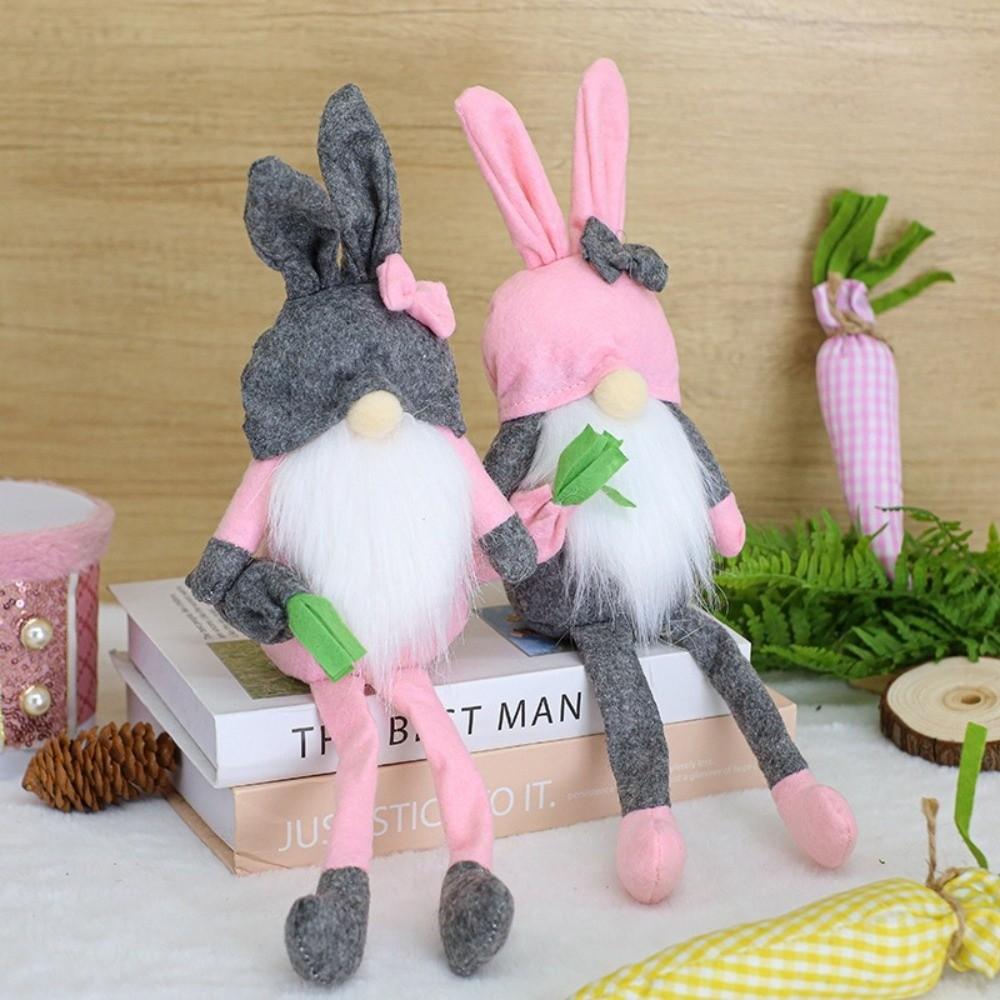 Cartoon Easter Rabbit Ornaments Cute Plush Gnome Dolls Easter Gnome Decorations Gifts