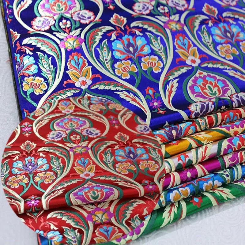 100x70cm Handgefertigter Jacquard-Brocade-Stoff mit Gänseblümchen Chinesischer Satin-Seiden-Brocade-Jacquard-Blumenmaterial Vintage Kostüm Kleid Nähen