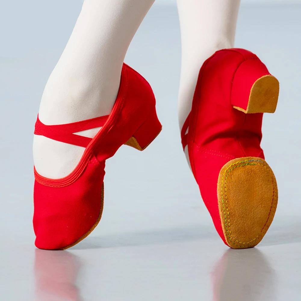 

Classical Dance Training Women s Dance Shoes Soft Sole Strap 3.5CM with Teacher Ballet Elastic Dance Shoes Wholesale 34 червоний