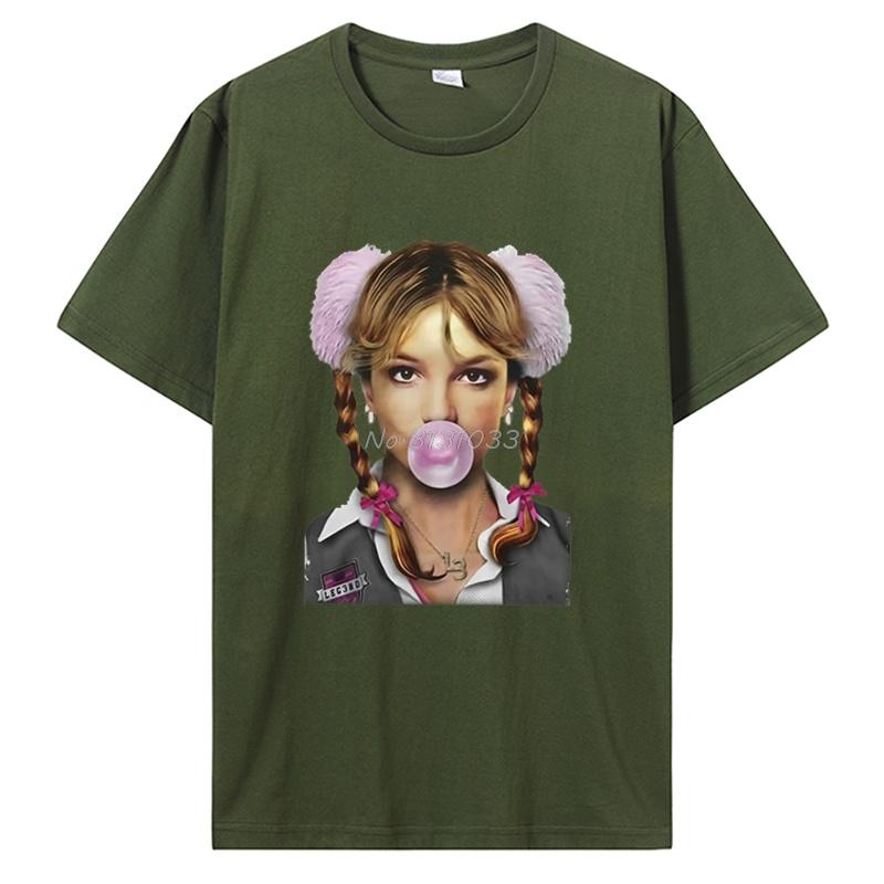 Singer Britney Spears Bubblegum Graphic T-shirt Men Women High Quality Vintage T-shirt Cotton Oversized T-shirt Tops Streetwear