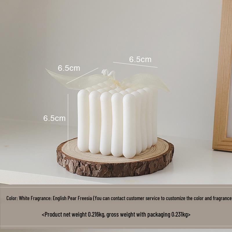 White Geometric Rubik's Cube Scented Candle: Creative Home Aroma Gift & Handmade Ornament