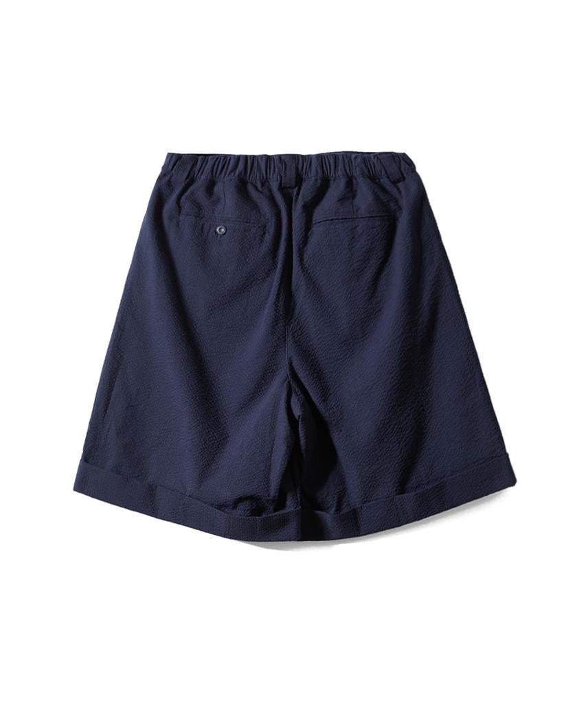 Holliseon Dimple Seersucker Wide Half Pants Navy