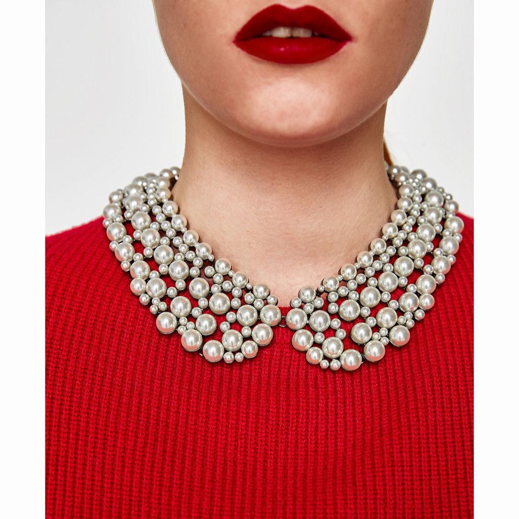 Fashion Pearl Necklace Classic Exaggerated Alloy Full Pearl Necklace