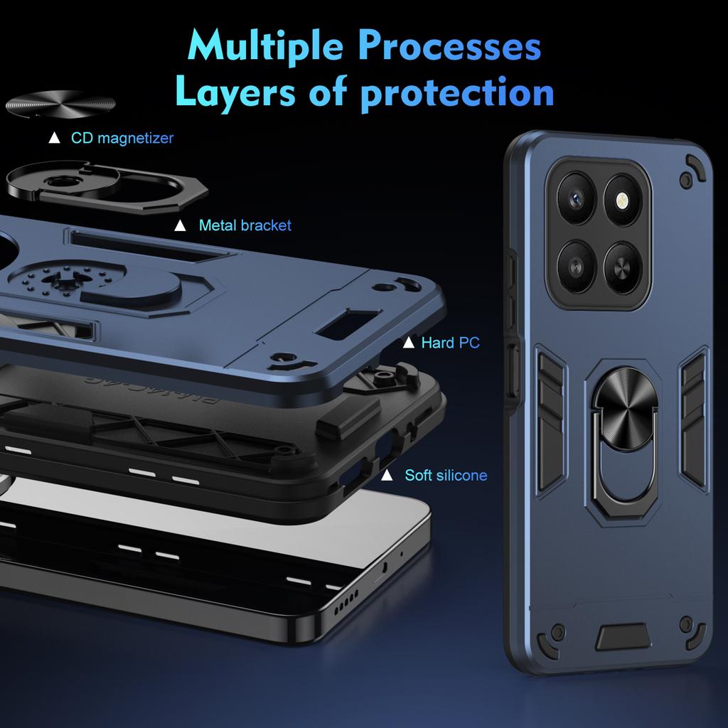 Military Armor Shockproof Case for Honor 400 Smart 5G X7d 4G Protective Cover Ring Stand Holder Fundas Coque