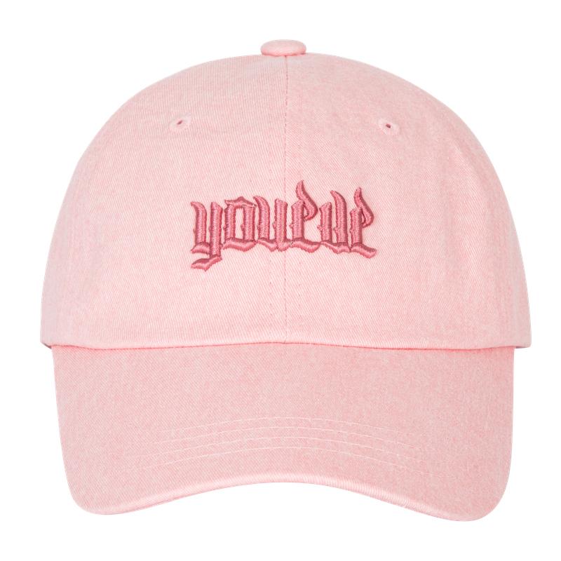 Yuibeu Pigment Fire Logo Overball Cap Pink