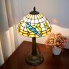 Vintage stained Glass Lampshade Desk Lamp - Robin Series Retro Art Deco Reading Study Bedroom Decorative Lighting