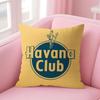 Classic HHavana Club Cushion Cover Natural Linen Pillow Case DoubleSided Print Decorative Sofa Pillowcase Home Decor Gift