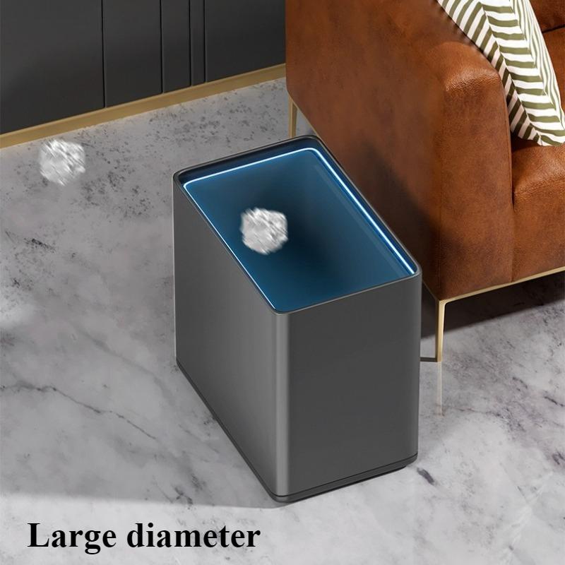 Stainless Steel Waste Bins Modern Bathroom Trash Can Large Capacity Living Room Litter Bin Luxury Bedroom Uncovered Garbage Can