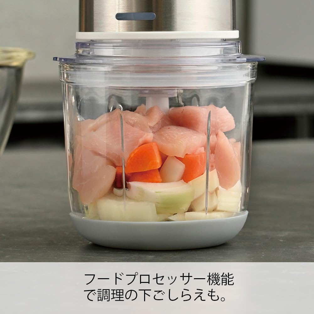 HARIO Cordless 2-Way Blender, Blender Bottle, 400ml Capacity, White, ECB-1-W