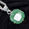 Zambian CERTIFIED 44.10 Ct Natural Green Emerald Sterling Silver Square Pendant MY.PD-167-NS